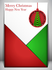 Image showing Merry Christmas Card Red and Green Envelope