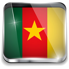 Image showing Cameroon Flag Smartphone Application Square Buttons