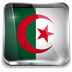 Image showing Algeria Flag Smartphone Application Square Buttons