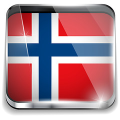 Image showing Norway Flag Smartphone Application Square Buttons