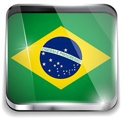 Image showing Brazil Flag Smartphone Application Square Buttons