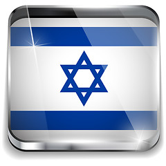 Image showing Israel Flag Smartphone Application Square Buttons