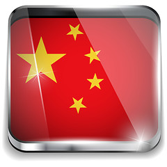 Image showing China Flag Smartphone Application Square Buttons