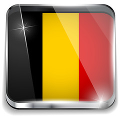 Image showing Belgium Flag Smartphone Application Square Buttons