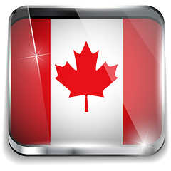 Image showing Canada Flag Smartphone Application Square Buttons