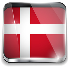Image showing Denmark Flag Smartphone Application Square Buttons