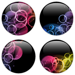 Image showing Glass Circle Button Colorful Dots