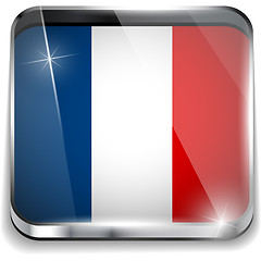 Image showing France Flag Smartphone Application Square Buttons