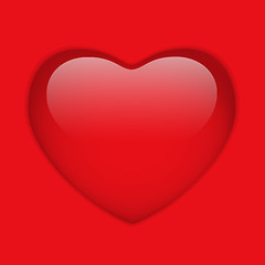 Image showing Glass Red Glossy Heart