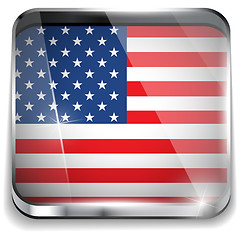 Image showing USA Flag Smartphone Application Square Buttons