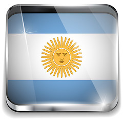 Image showing Argentina Flag Smartphone Application Square Buttons