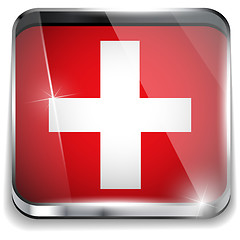 Image showing Switzerland Flag Smartphone Application Square Buttons