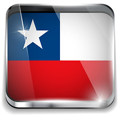 Image showing Chile Flag Smartphone Application Square Buttons