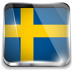 Image showing Sweden Flag Smartphone Application Square Buttons
