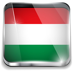 Image showing Hungary Flag Smartphone Application Square Buttons