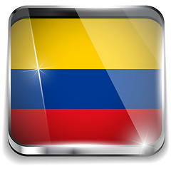 Image showing Colombia Flag Smartphone Application Square Buttons