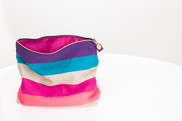 Image showing Striped cosmetic bag