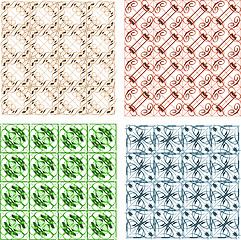 Image showing Damask seamless pattern set