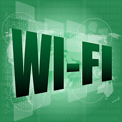 Image showing wi fi word on digital screen