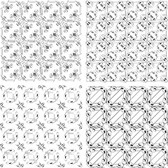 Image showing Set of monochrome geometric seamless patterns. background collection