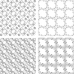 Image showing Set of monochrome geometric seamless patterns. background collection