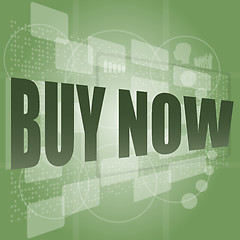 Image showing buy now on a digital screen