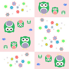 Image showing Seamless colourfull owl pattern for kids