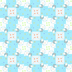 Image showing Seamless pattern with cute owls