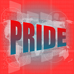 Image showing The word pride on digital screen