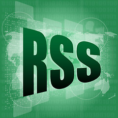 Image showing RSS word on digital screen
