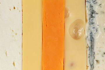 Image showing Five different types of cheese