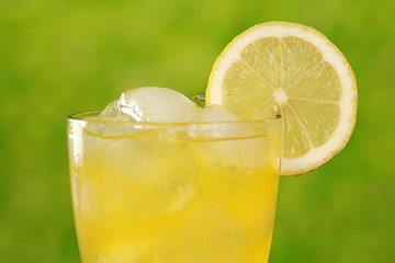 Image showing Cold lemonade with ice cubes