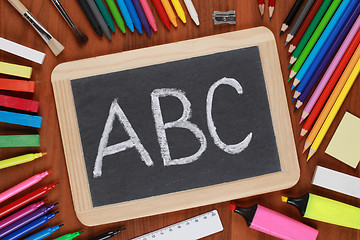 Image showing ABC on a blackboard or chalkboard