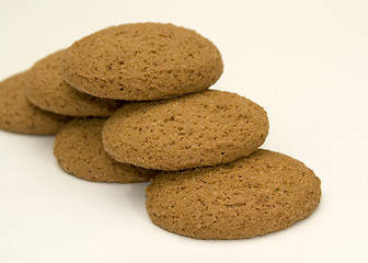 Image showing Six oatmeal cookies