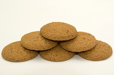 Image showing Pyramid of oatmeal cookies