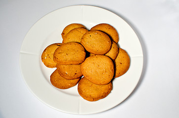 Image showing Plate with almond cookies