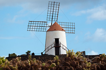 Image showing Typical Windmill on Lanzarote