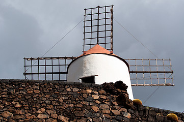 Image showing Typical Windmill on Lanzarote