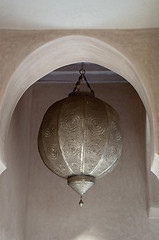 Image showing Old Arabic Traditional  Metallic Lamp