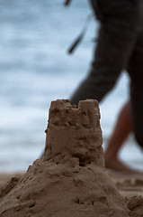 Image showing Sand Castle on Costa Teguise Beach, Lanzarote