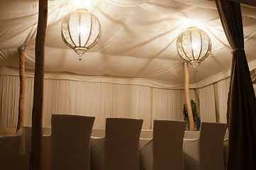 Image showing Traditional Riad Tent In Marrakesh At Night