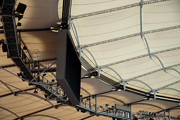 Image showing Roof construction of a soccer stadium