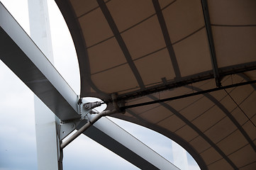 Image showing Roof construction of a soccer stadium