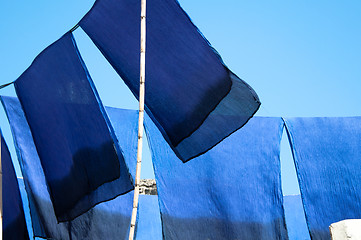 Image showing Scarves drying in the sun