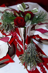 Image showing Red Christmas Table