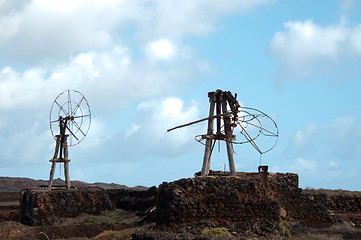 Image showing Old Windmills on Lanzarote