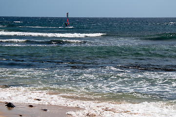 Image showing Windsurfer on Lanzarote
