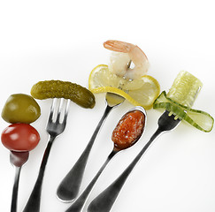 Image showing Appetizers On The Forks