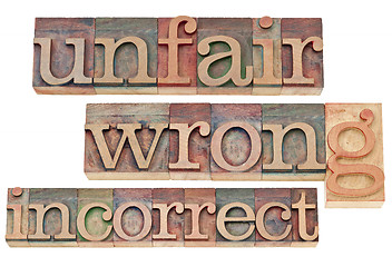 Image showing unfair, wrong, incorrect