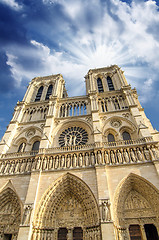 Image showing Clouds above Notre Dame in Paris